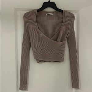 Abercrombie & Fitch Mauve Ribbed Crop Top